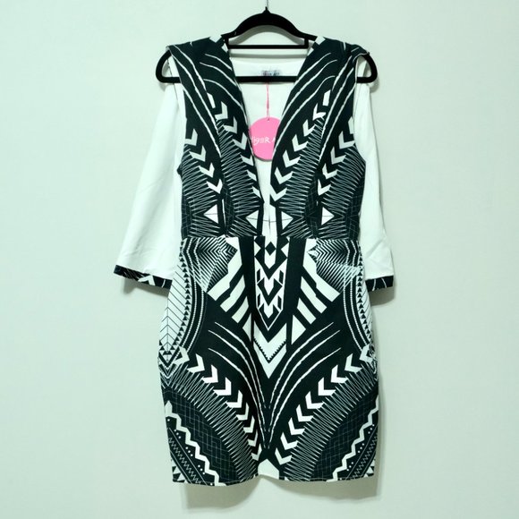 NEW Tiger Mist Mirrored Aztec Print Cape Dress - Picture 7 of 8